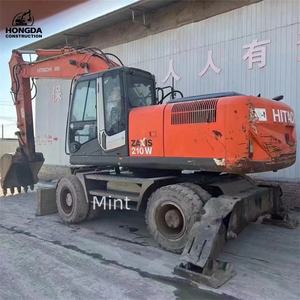 Excavadora de ruedas Hitachi ZX210W 210 de segunda mano en pintura original Excavadora de ruedas Hitachi ZX210W ZX210 usada para la venta - Product Image 1
