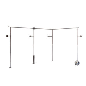 <span class=keywords><strong>Negozio</strong></span> di <span class=keywords><strong>abbigliamento</strong></span> <span class=keywords><strong>donna</strong></span> Boutique display montaggio a parete Rack curvo in acciaio inox vestiti Stand in argento portabotteria per parete - Product Image 6