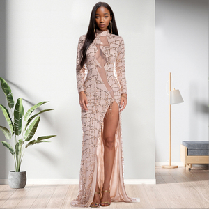 Vestido de Fiesta Sexy Transparente con Lentejuelas y Flecos para Mujer, Envío Directo - Product Image 3