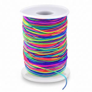 Cordón Elástico de 1 mm, 330 Pies, Cordón de Macramé Resistente y Duradero en Colores Arcoíris para Bolsos y Prendas, Fabricación de Joyas, Abalorios y Manualidades - Product Image 1