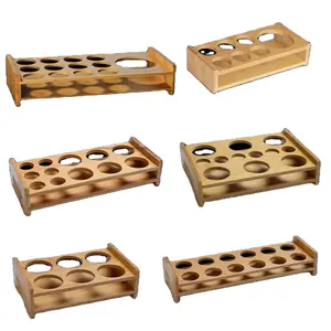 Bulk sale of wooden wine trays available for hotels Long handled wine glass trays solid wood bases red wine wooden trays