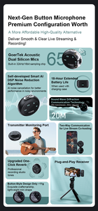 Microfono Lavalier Wireless 1in2 Magnetico per Registrazione <span class=keywords><strong>Video</strong></span> all'Aperto, Cancellazione del Rumore, per Vlog, Interviste, Trasmissioni in Diretta - Product Image 2