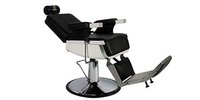 Fauteuil de barbier hydraulique vintage inclinable avec repose-pieds et appui-tête pour salon de coiffure par Luxmars