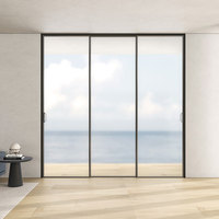 Système de Portes Coulissantes en Aluminium et Verre pour Chambre, Salle de Bain, Appartement - Portes Coulissantes Intérieures Bien Scellées