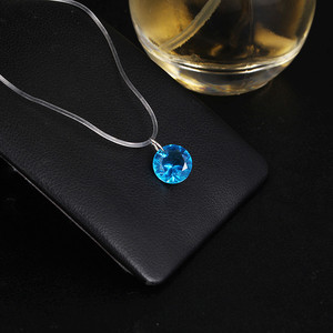 Di modo Dei Monili di Cerimonia Nuziale Lucido Zircone Collana Pendente di Cristallo E Invisibile Trasparente Linea di Pesca Delle Donne Clavicola Collana - Product Image 5