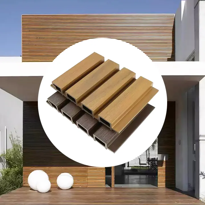 좋은 강한 내구성 외벽 장식 나무 야외 슬레이트 벽 클래딩 복합 플루트 패널