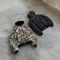 Blousons personnalisés en nylon à échantillonnage rapide, réfléchissants 3M, doublure chaude d'hiver, motif camouflage gaufré, blousons réversibles à capuche