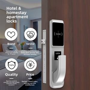 Serrure de porte intelligente en aluminium et alliage de zinc avec carte RFID pour portes en bois, hôtels, antivol, compatible Wi-Fi, stockage cloud - Product Image 1