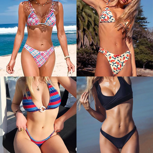 Ensemble <span class=keywords><strong>de</strong></span> maillot <span class=keywords><strong>de</strong></span> <span class=keywords><strong>bain</strong></span> bikini sexy à motifs en deux pièces, séchage rapide, décolleté plongeant, pour femmes, plage, bronzage - Product Image 2