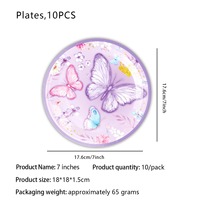 Articles de Table Jetables Thème Papillon Violet en Vogue – Assiettes en Carton et Nappe pour Anniversaire, Thé, Pâques, Saint-Valentin