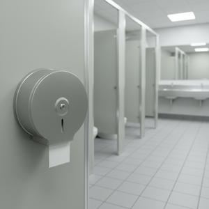 Distributeur de papier toilette <span class=keywords><strong>mural</strong></span> en acier inoxydable finition satinée, design moderne, écologique, pour usage commercial - Product Image 1