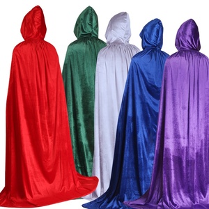 Nero rosso bianco <span class=keywords><strong>verde</strong></span> blu viola mantello Costume di Halloween con cappuccio per bambini/adulto velluto strega mantello TV e film ispirato - Product Image 1