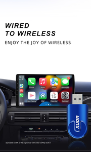 อะแดปเตอร์ CarPlay ไร้สายแบบ2อิน1ที่มีสีสันใหม่ตัวแปลงอัตโนมัติแอนดรอยด์ปลั๊กแอนด์เพลย์ YouTube กล่องวิดีโอ Netflix - Product Image 4