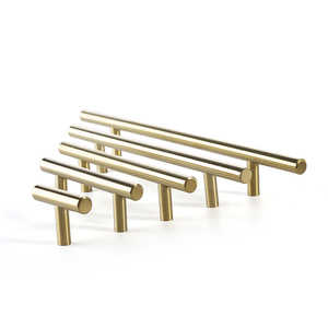Rắn rỗng thép không gỉ chải vàng cửa xử lý kéo dài và knobs cho đồ nội thất tủ tủ quần áo Tủ Ngăn Kéo - Product Image 1
