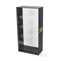 Présentoir à tabac moderne en acrylique APEX avec surface polie, panneau antivol amovible, personnalisable, 5 niveaux, pour les magasins de tabac