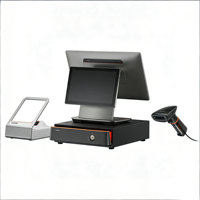 Système de point de vente de bureau à double écran SUNMI avec tiroir-caisse, ensemble complet, caissier, imprimante de reçus haute performance, machine de point de vente