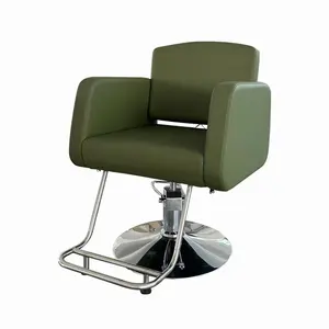 전문 살롱 이발사 의자 녹색 합성 가죽 살롱 가구 미용실 이발사 의자
