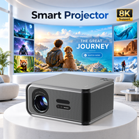 Projecteur 4K DVB-T2 TV numérique Android WiFi 1000 Ansi Mise au point automatique Correction automatique de la distorsion trapézoïdale Projecteur natif 1080p Cinéma maison