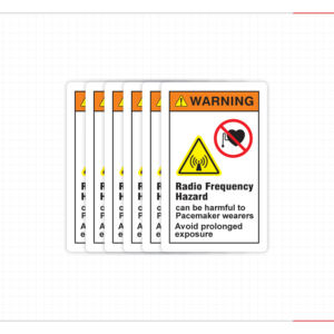 Autocollant adhésif d'avertissement de danger par radiofréquence pour les porteurs de pacemaker - Anti-rayures, imperméable, mat, alerte de sécurité RF industrielle - Product Image 2