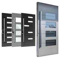 Porte pivotante manuelle en acier inoxydable anti-effraction pour l'extérieur de villa moderne, avec charnières pivotantes, pour entrée principale et portail de maison