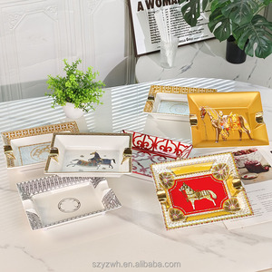 <span class=keywords><strong>Cendrier</strong></span> à Cigare de Style Européen Luxe Léger Rétro, en Porcelaine Fine Exquise, pour Salle de Conférence ou Bureau - Product Image 2
