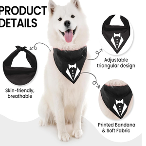 Bandana pour chien ajustable unisexe, mouchoir triangle, bavoir jaune imprimé «Born Run», accessoire de vêtements pour animaux de compagnie lavable et mignon - Product Image 3