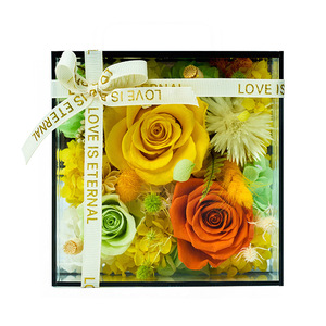 Esposizione finita scatola di fiori fiore casa di san valentino regalo per fidanzata creativa rosa eterna decorazione per la casa - Product Image 4