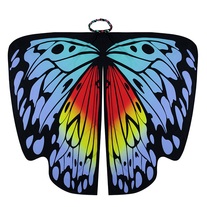 A-Papillon Bleu Rouge Jaune