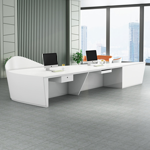 Bàn tiếp tân thương mại nội thất văn phòng khách sạn quầy lễ tân quầy bar quầy lễ tân cong mát mẻ Thẩm mỹ viện bàn tiếp tân Trắng - Product Image 2