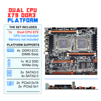 NEW Desktop Dual X79 Mainboard Supports Intel Xeon E5 Lga2011 Socket DDR3 ECC Ram NVMe M2 SSD SATA3.0 X79 Dual CPU Motherboard