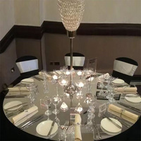 NIKA Wedding Events Decoration Round Gold Silver Mirror Tabletop Table Cover