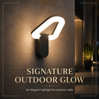 Applique murale sculpturale lumineuse au design minimaliste et moderne pour l'extérieur, idéale pour les bâtiments commerciaux et les ensembles verts