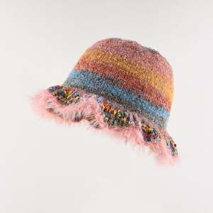 Chapeau Bob en Crochet Fait Main 2025 – Chapeau d'Hiver Coloré Style Y2K avec Bord Volanté – Chapeau de Carnaval Tricoté - Product Image 3