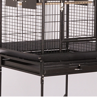 Vente chaude Grande cage à oiseaux double pour perroquets noire, style vintage, en bois et métal, durable, maison pour oiseaux respirante, avec fil