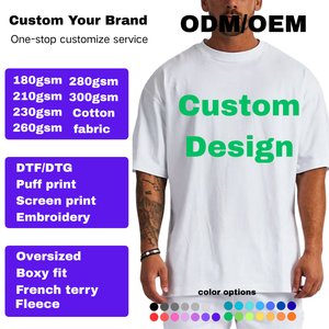 Manufacturer Clothing Custom Color Weight Material Cotton Logo T Shirt Print <strong>3D</strong> Embossed Puff Embroidery Oversized Boxy <strong>T-shirt</strong> - Product Image 1