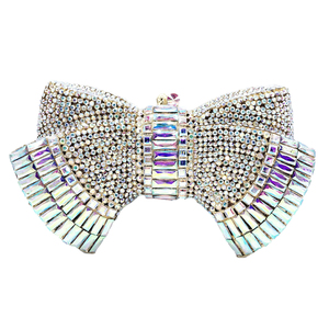 Sweet Bowknot-shaped Crystal Diamond Evening Purse Cute Women Chain Shoulder Bag for Cocktail Banquet - Product Image 4