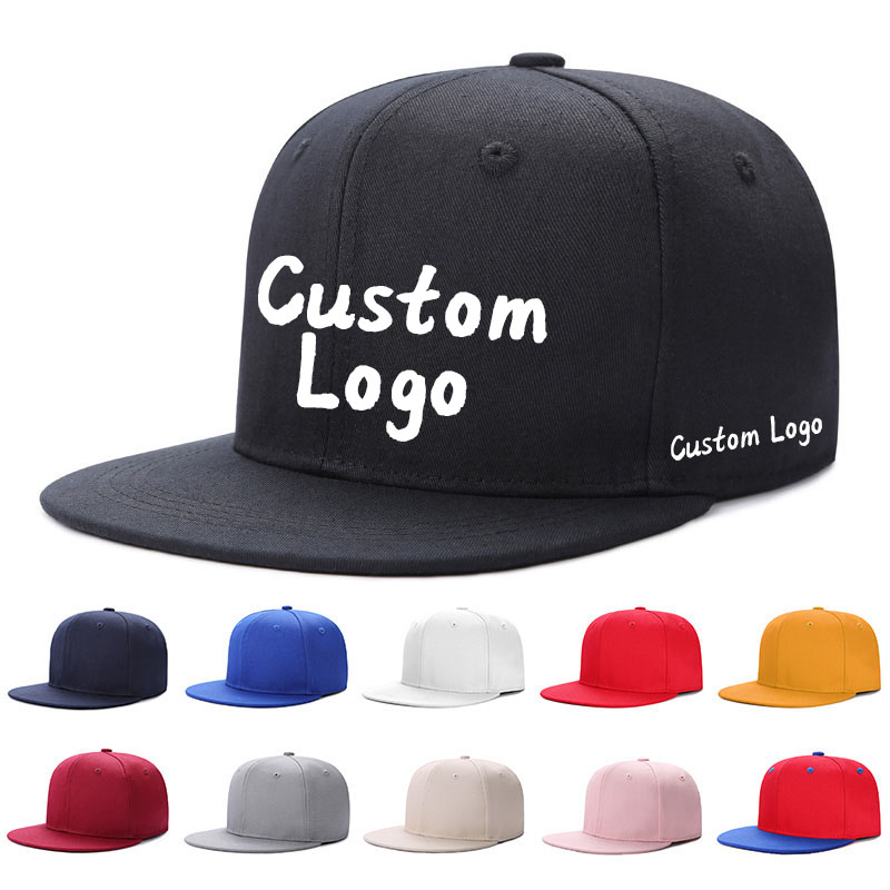 OEM ODM Customized Flat Brim 3D Embroidery Snapback Caps Custom Sports Hats With Logo Cap Wholesale Hip Hop Caps For Men