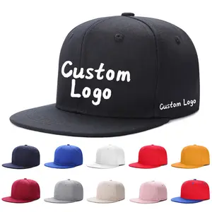 OEM ODM personalizado ala plana 3D bordado Snapback gorras personalizadas deportes sombreros con logotipo gorra al por mayor gorras de Hip Hop para hombres
