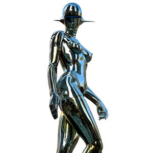 Estatua de Robot femenino personalizada, figura de tecnología futura, <span class=keywords><strong>esculturas</strong></span> de acero inoxidable para decoración artística, artesanías de Metal - Product Image 6
