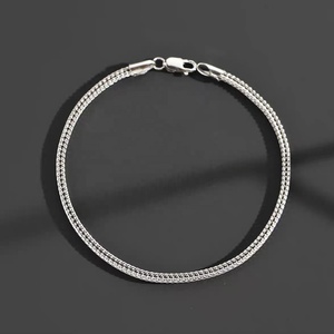 S925 argento Sterling sottile Hip-hop tessuto <span class=keywords><strong>volpe</strong></span> coda d'argento <span class=keywords><strong>bracciale</strong></span> per coppie semplice catena - Product Image 1