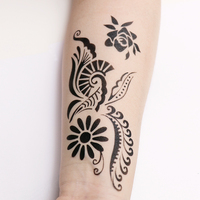 Pochoirs de tatouage au henné en PVC autocollants GP en stock, noirs, réutilisables, pour art corporel temporaire, pochoir DIY avec emballage individuel