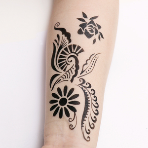 Pochoirs de tatouage au henné en PVC autocollants GP en stock, noirs, réutilisables, pour art corporel temporaire, <span class=keywords><strong>pochoir</strong></span> DIY avec emballage individuel - Product Image 5