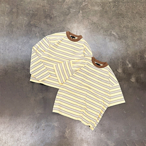 <span class=keywords><strong>T</strong></span>-Shirt a Maniche Lunghe Personalizzata con Campionamento Rapido, Comoda e Traspirante, Oversize in Cotone a Righe, Camicie di Alta Qualità Firmate - Product Image 1