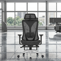 Salle de réunion de conférence en maille Ordinateur de travail de jeu Boss Chaise pivotante ergonomique de luxe pour bureau à domicile avec repose-pieds