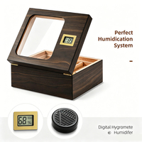 Nuevo Humidor de Madera Lacada JH con Capacidad para 25 Accesorios para Cigarros, Estilo Americano, Resistente a la Humedad, Ecológico, Caja para Cigarros de Escritorio