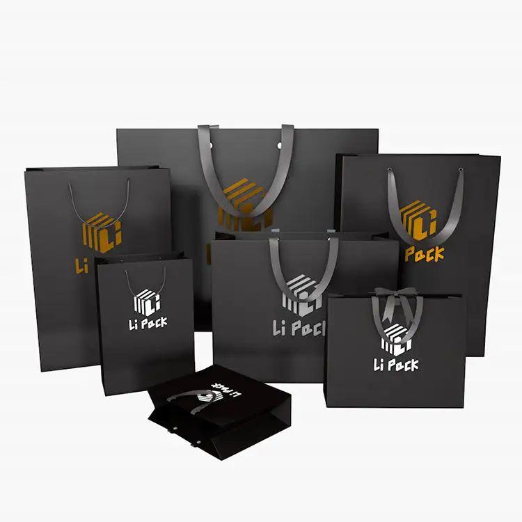 Lipack Competitive Price Factory Custom Printed Luxury Paper Shopping Tote Bag Packaging Gift Paper Bag With Your Own Logo