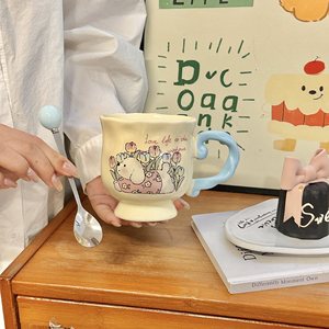 Taza de café de cerámica Cerouky con diseño de perro y asa con serigrafía para regalo y té - Product Image 4