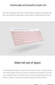 Logitech K580 Wireless Dual Mode <b>Keyboard</b> Lightweight, Thin, Multi Device Office Portable, <b>Tablet</b> Desktop Universal - Product Image 6