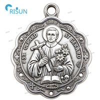 Collier pendentif médaille personnalisée Saint Germain de Maglia pour mères catholiques enceintes – Chapelet religieux