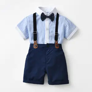 Kinderbekleidungsset sommer Kinderausbau Hochzeit formelles Kleid britischer Weste Shirt Shorts mit Hosen Baby-Jungen-Geburtstagskleidung